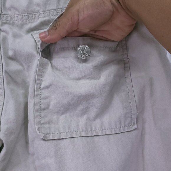 Paris Blues Soulmate Beige Button Up Front Pockets Wide Leg Cargo Pants Size 7 - Picture 13 of 15